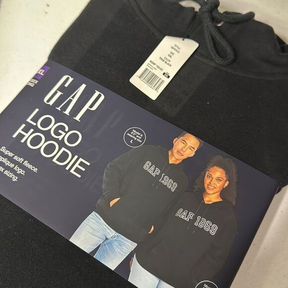 NWT GAP Black Logo Hoodie XL or XXL MSRP $60 - Picture 10 of 13